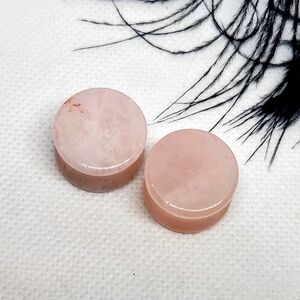 Pink Stone Plugs, Quartz Crystal Jewlery. 15mm 5/8